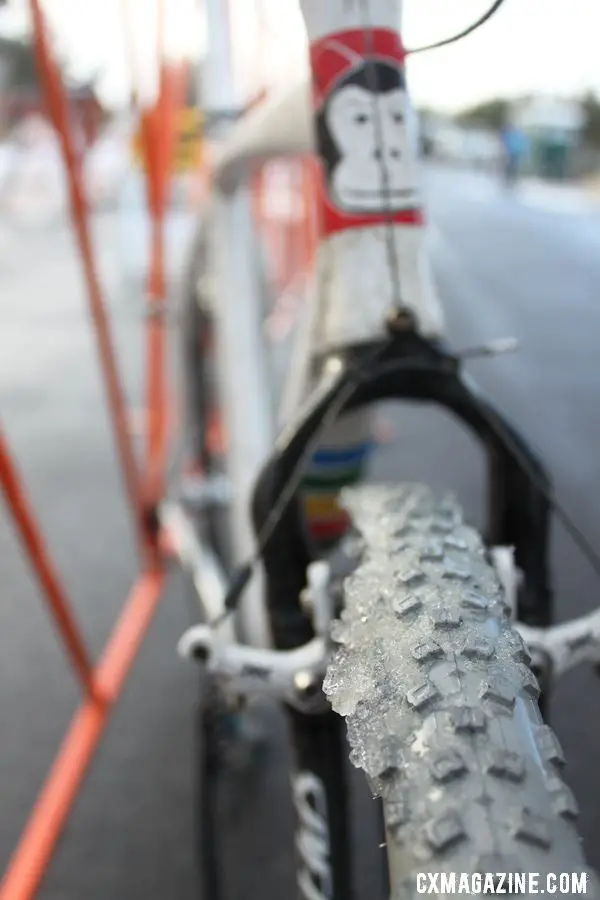 Ice and snow were what stuck to tires. © Cyclocross Magazine