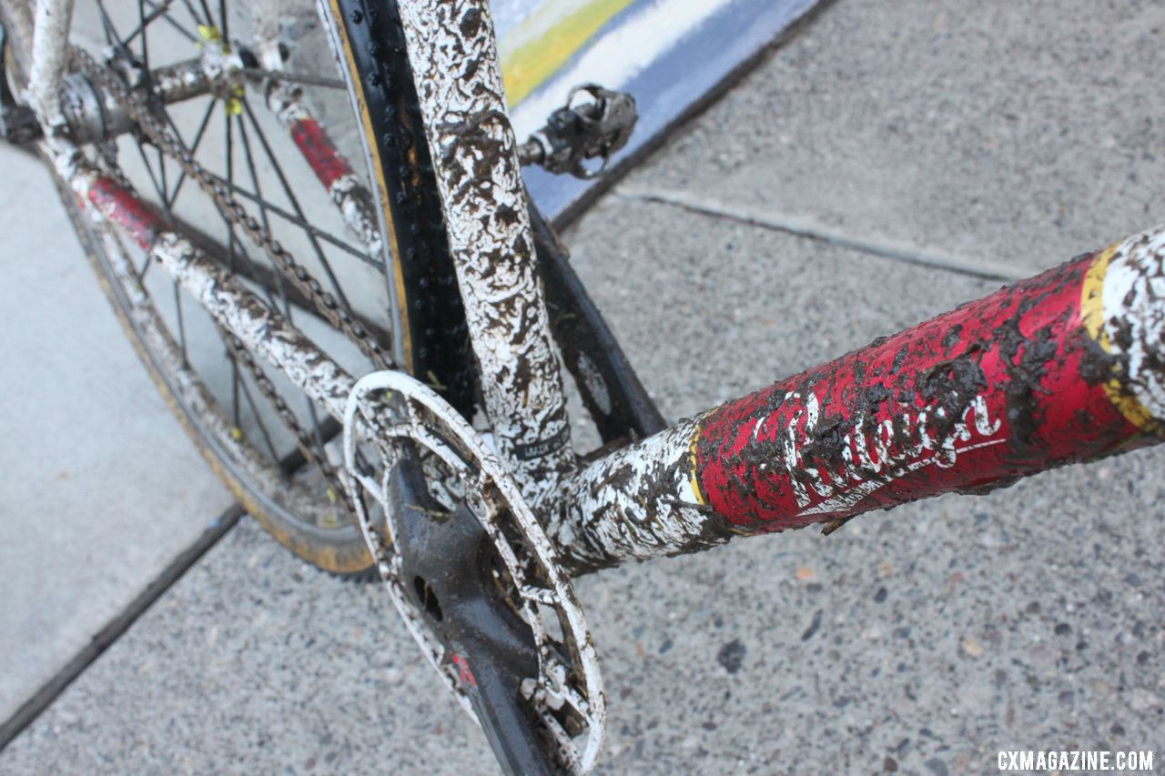 Kenton Berg\'s Raleigh singlespeed after his course preview. © Cyclocross Magazine