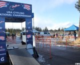 A start ramp was built but not used due to the icy pavement earlier in the day. © Cyclocross Magazine