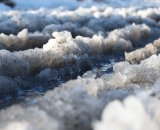 A close-up of the snow and ice. © Cyclocross Magazine