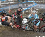 Crashes aplenty on the slick, muddy course. Cyclocross Nationals Day 2 © Janet Hill