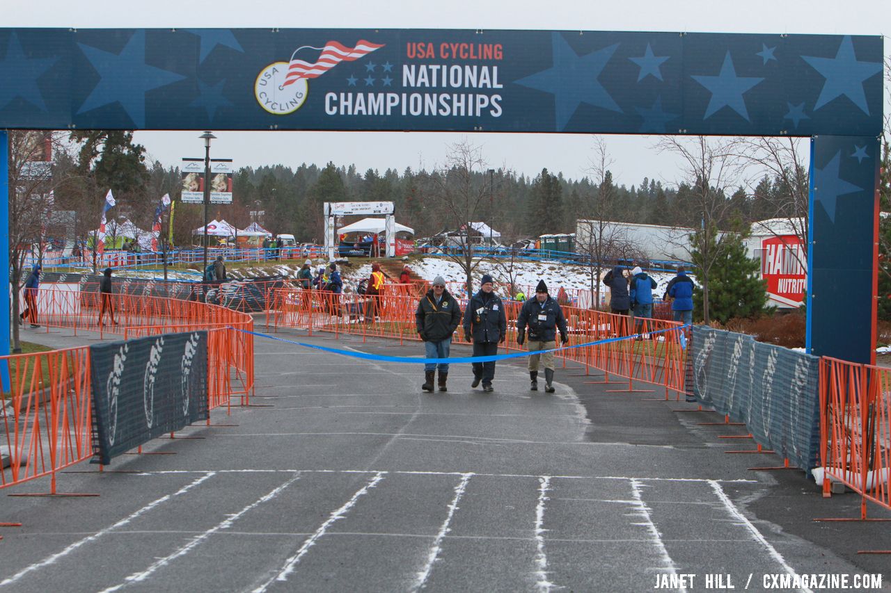 USA Cycling officials clear the way. Cyclocross Nationals Day 2 © Janet Hill