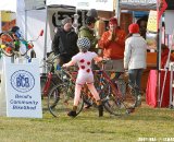 This knitted bike and manequin are up for auction. Cyclocross Nationals Day 2 © Janet Hill