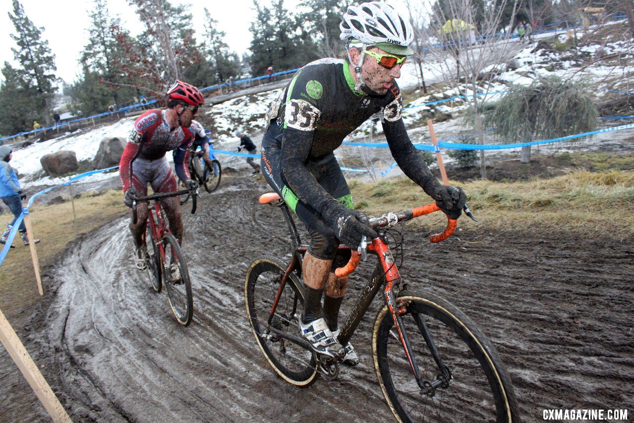 Stevenson (r) works to keep his spot on the podium. © Cyclocross Magazine