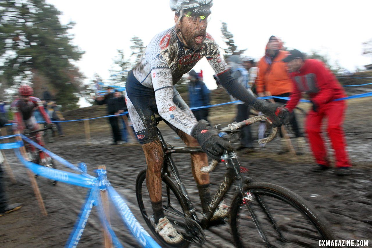 Baker works to find a clear path to victory. © Cyclocross Magazine