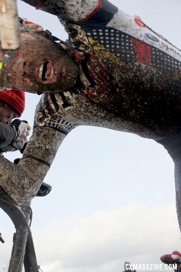 Baker exhausted after his come-from-behind finish.  © Cyclocross Magazine