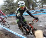 Robinson takes a corner in the slick conditions. © Cyclocross Magazine