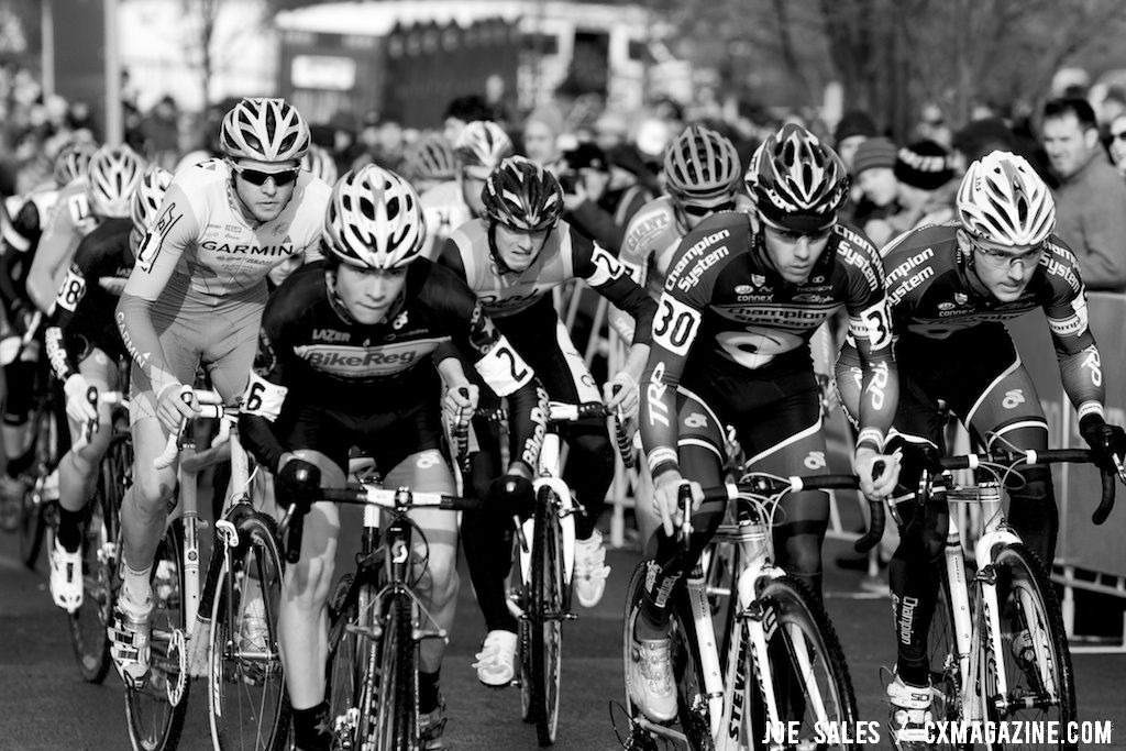 The Keough brothers and Gougen take to the  front. U23 Race, 2010 Cyclocross National Championships © Joe Sales