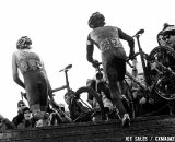 The second-to-last ascent of the stairs. U23 Race, 2010 Cyclocross National Championships © Joe Sales