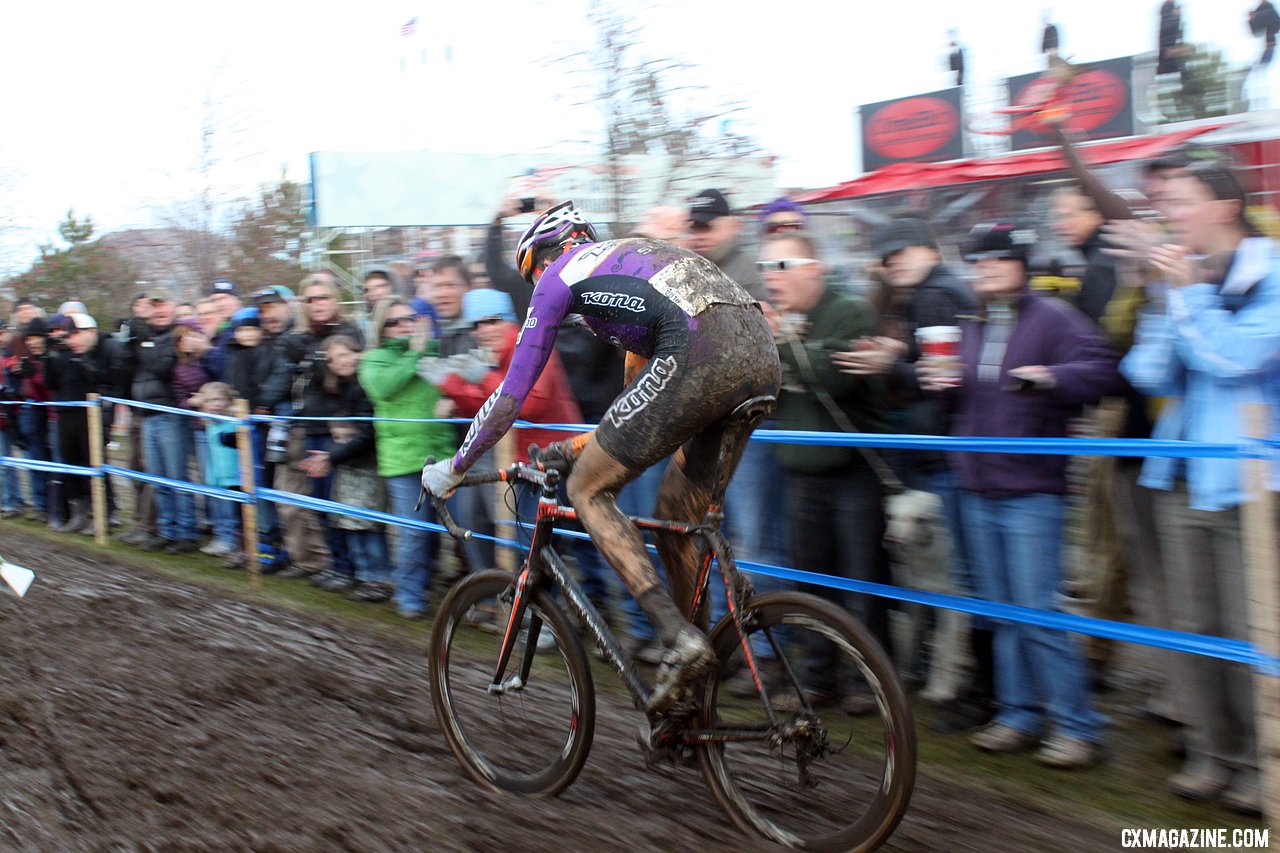 Trebon rides the home town support to another second place. 2010 USA Cycling Cyclocross National Championships. © Cyclocross Magazine