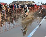 Powers gets the puddle-shot. 2010 USA Cycling Cyclocross National Championships. © Cyclocross Magazine