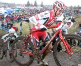 Wells and Powers were neck and neck until Power's crash. 2010 USA Cycling Cyclocross National Championships. © Cyclocross Magazine