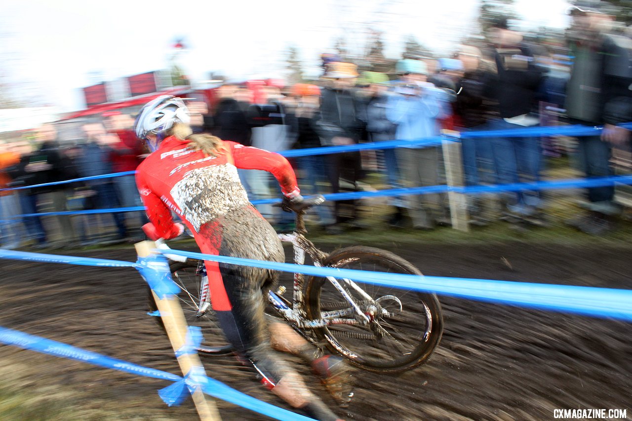 Compton left everyone behind for the seventh year in a row. 2010 Cyclocross National Championships, Women\'s Race. © Cyclocross Magazine