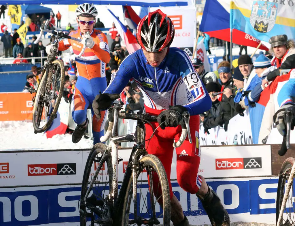 Julian Alaphilippe prepares to remount on his ride to second place. ? Bart Hazen