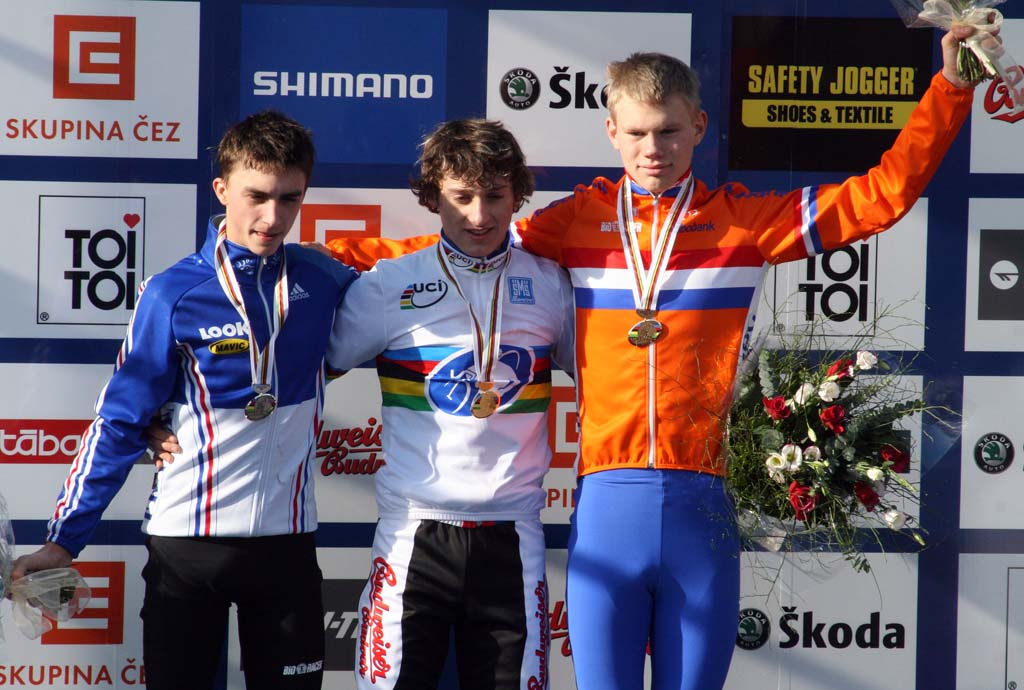 The first podium of the 2010 World Championships. ? Bart Hazen