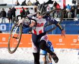 Chris Wallace checks his footing as he runs through the barriers. ? Bart Hazen