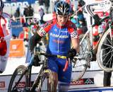 Edward Michael Grosu of Romania showed toughness racing in shorts and arm warmers in the cold conditions. ? Bart Hazen