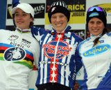 The women's podium: Marianne Vos, Katie Compton, Katerina Nash ©Bart Hazen