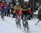 Sven Nys leads Sven Vanthourenhout and Lars Boom.