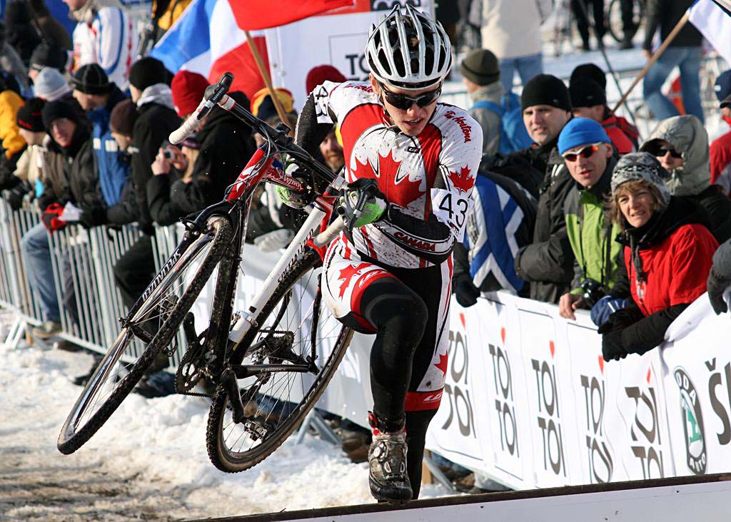 Canada\'s Jared Stafford was the last rider to be lapped.2010 U23 Cyclocross World Championships. ? Bart Hazen
