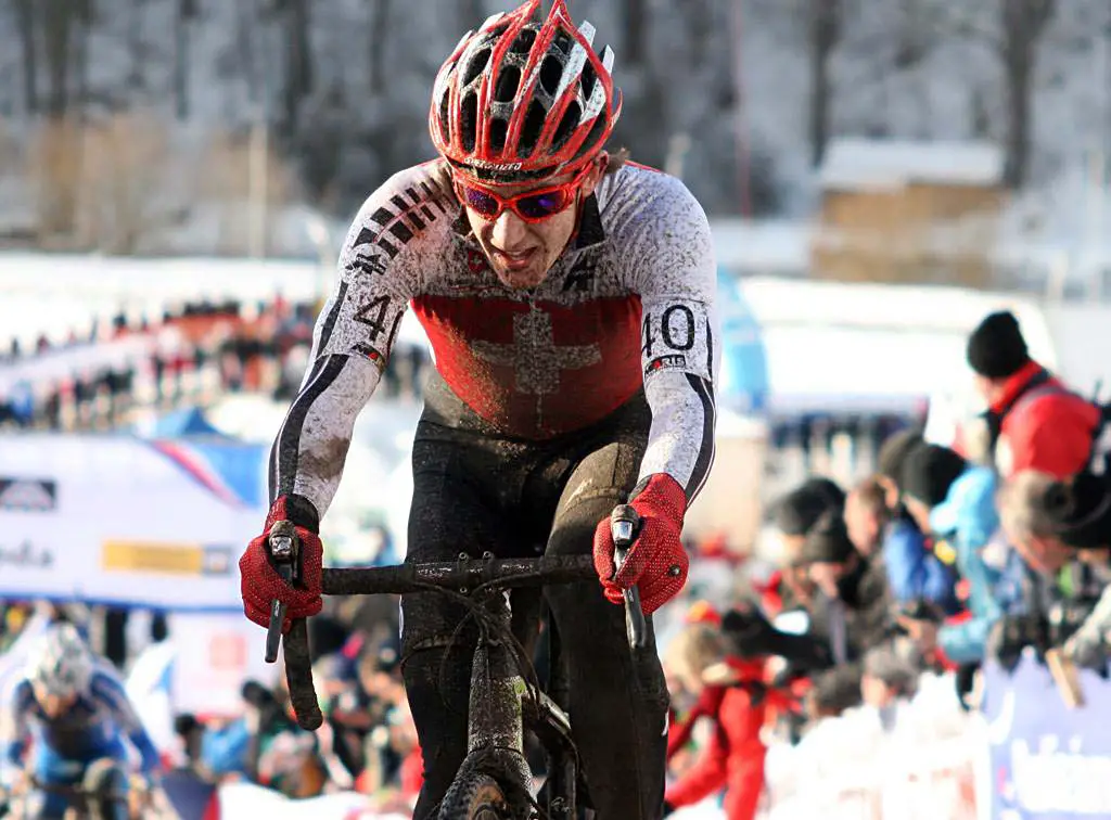 Arnaud Grand from Switzerland. 2010 U23 Cyclocross World Championships. ? Bart Hazen