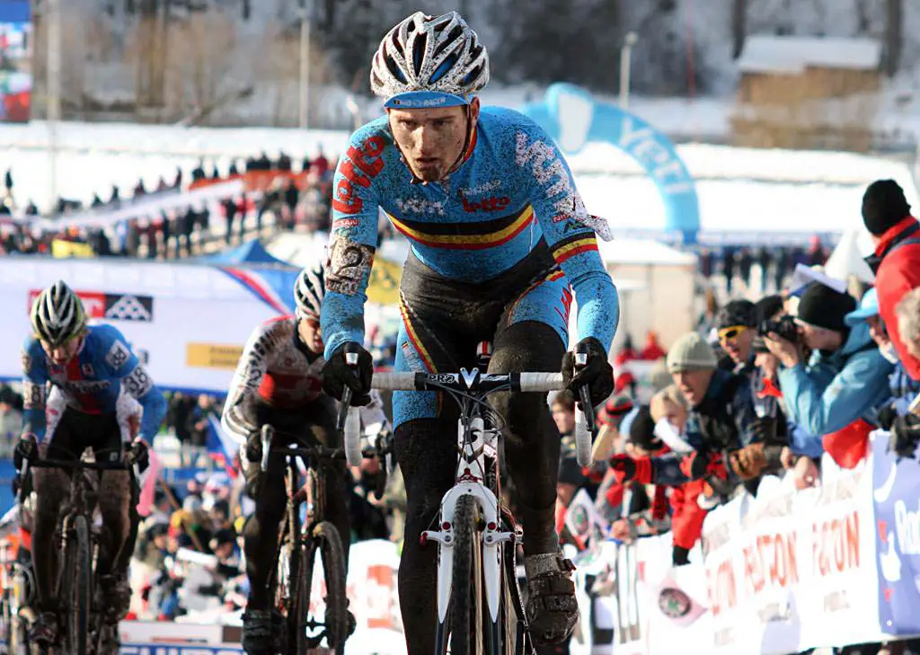 Jim Aernouts had a disappointing day in 26th. 2010 U23 Cyclocross World Championships. ? Bart Hazen