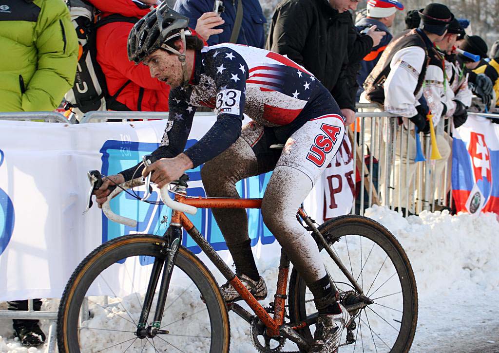 Jerome Townsend finished 38th, without gloves. 2010 U23 Cyclocross World Championships. ? Bart Hazen