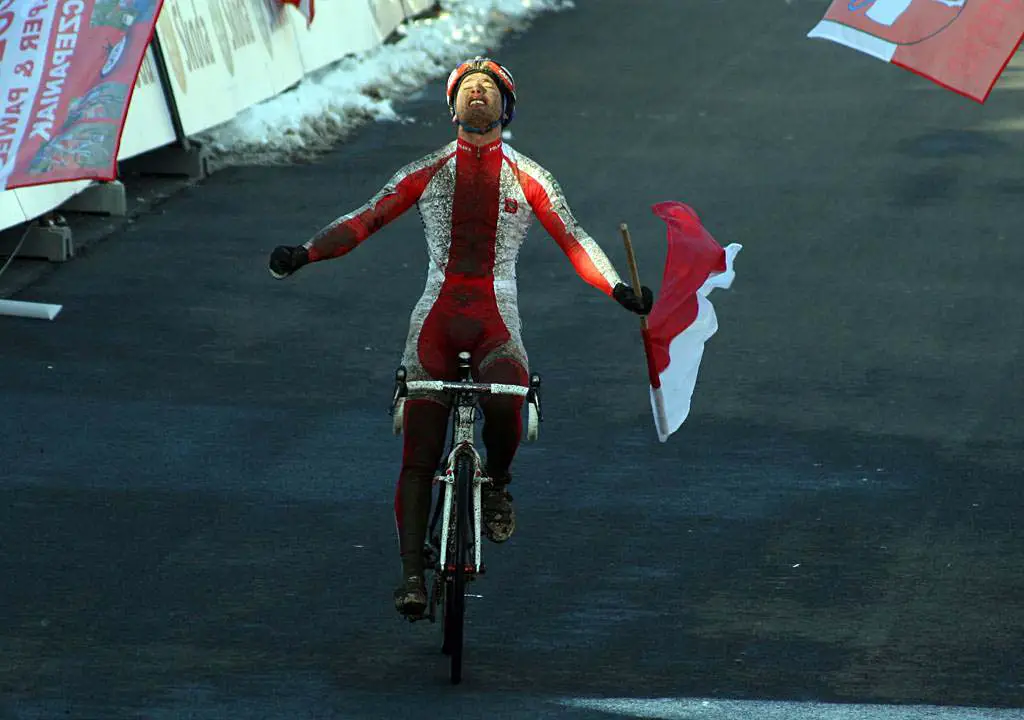 Pawel Szczepaniak takes the win - 2010 U23 Cyclocross World Championships. ? Bart Hazen