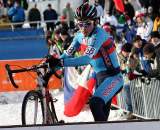 Mongolia's Myagmarsuren Baasankhuu had a respectable race, finishing on the lead lap. 2010 U23 Cyclocross World Championships. ? Bart Hazen