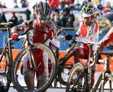 Three entrants, three at the front. 2010 U23 Cyclocross World Championships. ? Bart Hazen