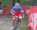 Francis Mourey powering up the hill. © Amy Dykema
