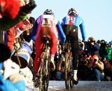 France&#039;s Francis Mourey tries in vain to hold onto Zdenek Stybar&#039;s wheel during the 2010 Cyclocross World Championships in Tabor, Czech Republic.  ? Joe Sales