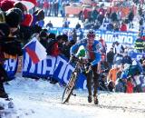 Stybar hits the slippery run up.  2010 Cyclocross World Championships in Tabor, Czech Republic.  ? Joe Sales