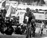 Zdenek Stybar leads the field on the way to his first Elite World Championship title in Tabor, Czech Republic.  ? Joe Sales