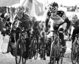 Tim Johnson grits it out to become the highest US finisher at the 2010 Cyclocross World Championships in Tabor, Czech Republic.  © Joe Sales