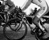 These riders didn&#039;t let icy conditions get in the way of a quick re-mount during the 2010 Cyclocross World Championships in Tabor, Czech Republic.  ? Joe Sales