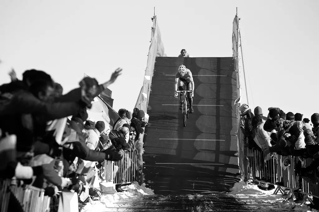 The course for the 2010 Cyclocross World Championships in Tabor, Czech Republic offered plenty of challenges including this overpass. ? Joe Sales