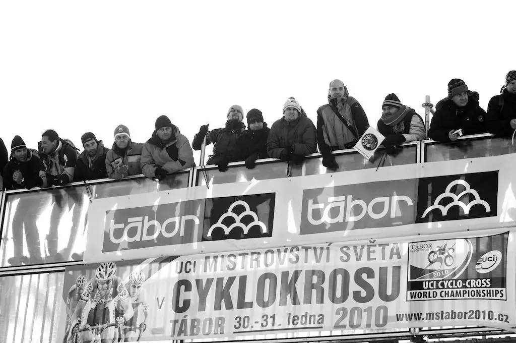 No space was left unfilled with fans hoping to see the finish of the 2010 Cyclocross World Championships in Tabor, Czech Republic.  ? Joe Sales