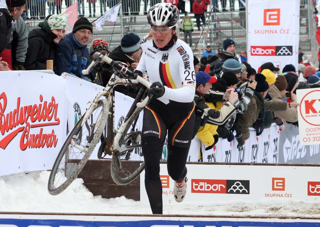Hanka Kupfernagel rode consistently, but couldn\'t match Vos\' speed. ? Bart Hazen