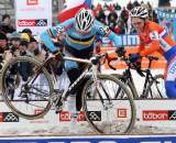 Sanne Cant tries to stay upright coming through the barriers. ? Bart Hazen