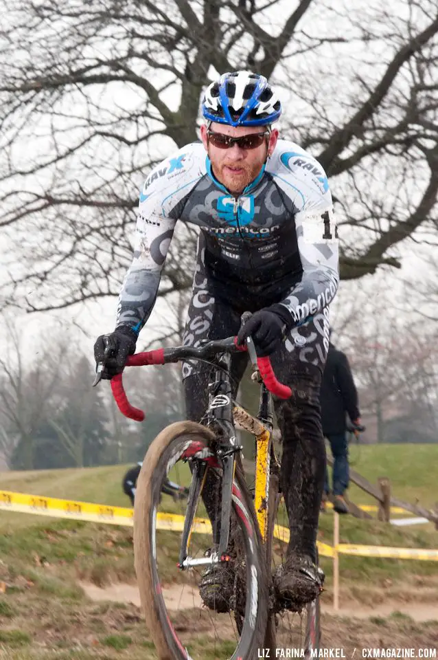 Robert Marion (Carpediem Racing) shows determination during the men\'s elite race. ©Liz Farina Markel