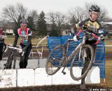 Brian Matter (Gear Grinder) leads the way over the barriers. ©Liz Farina Markel