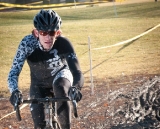 John Gatto (Twin Six) battles mud in the Masters 30-plus; Gatto finished third. ©Liz Farina Markel