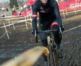 Eleanor Blick (Johnny Sprockets) led the W3/4 by a huge margin, DNFed with a busted derailleur in the final lap, then came back to take first in the W2/3. ©Liz Farina Markel