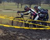 Christopher Jones, Brian Matter and Ryan Trebon climb the backside of "Mini Mt. Krumpet"