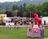 The race unicorn keeps watch over its castle as riders race past. ©Pat Malach