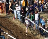 Tuckerman tried to ride the finish hill on the last lap but broke a chain. ©Pat Malach  