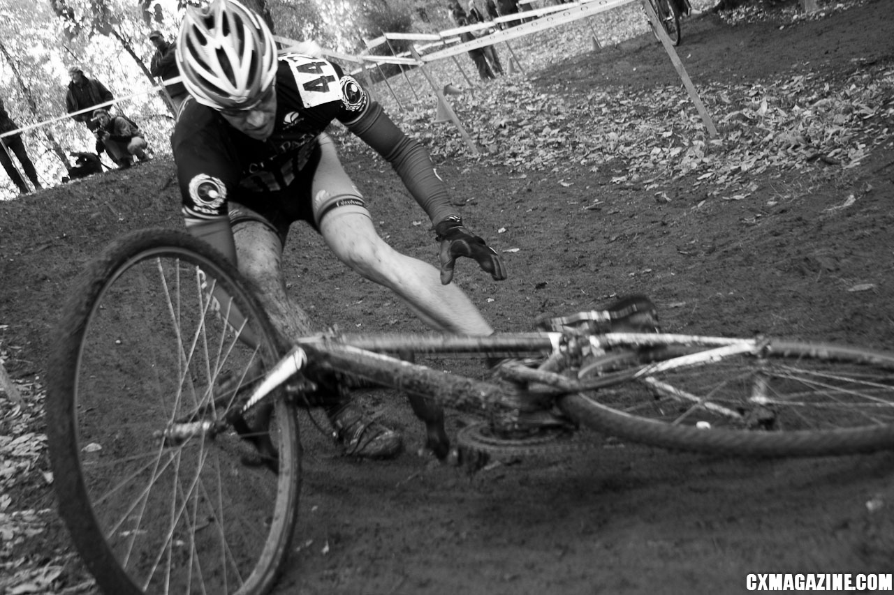 The mixture of mud and off-camber turns tripped up many riders. ©Pat Malach
