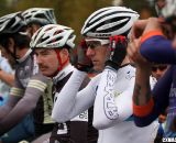 Molly Cameron readies for the start in the front row of the Elite men's race. ©Pat Malach