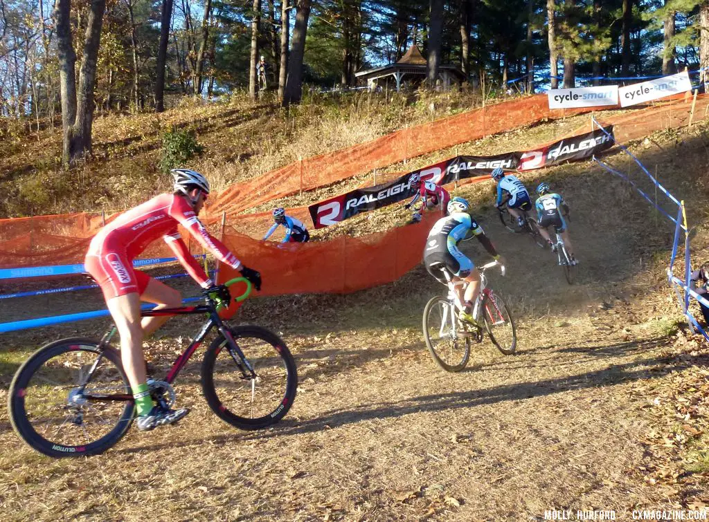 Winterberg takes the off-camber turn. © Cyclocross Magazine